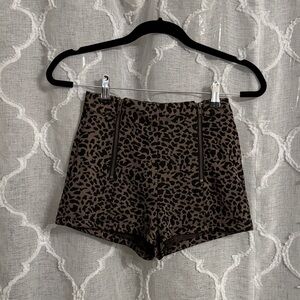 Lucca Couture High Waist Leopard Print Shorts